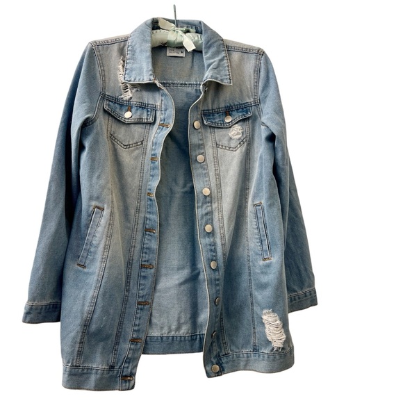 Hand Painted Louisiana Couture Denim Jacket Mardi Gras Ready! - Picture 2 of 12